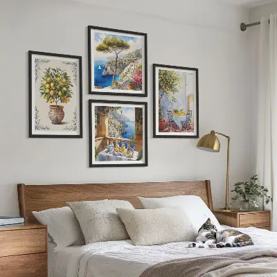 Sea lemon tree wall art set of 4 pieces