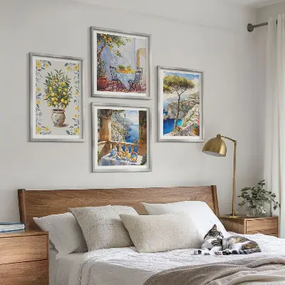 Sea lemon tree wall art set set of paintings
