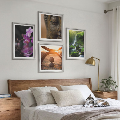 Multi-piece wall decor set Flowers in the water of the Buddha waterfall