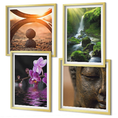Multi-piece wall decor set Flowers in the water of the Buddha waterfall