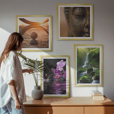 Multi-piece wall decor set Flowers in the water of the Buddha waterfall