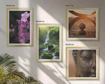 Multi-piece wall decor set flowers in the Buddha waterfall