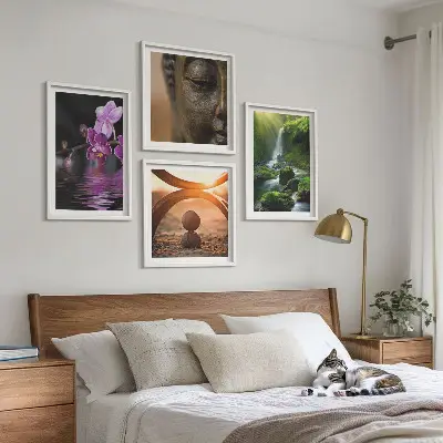 Multi-piece wall decor set flowers in the Buddha waterfall