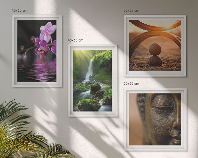Multi-piece wall decor set Flowers in the water of the Buddha waterfall