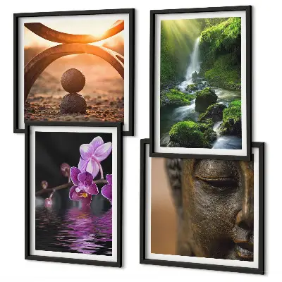 Multi-piece wall decor set flowers in the Buddha waterfall