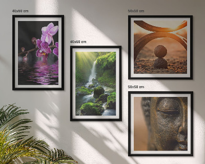 Multi-piece wall decor set Flowers in the water of the Buddha waterfall