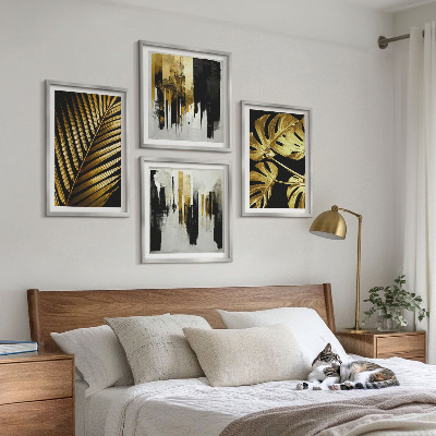 Multi-piece wall decor set Monstera palm leaves abstract