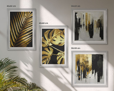 Multi-piece wall decor set Monstera palm leaves abstract