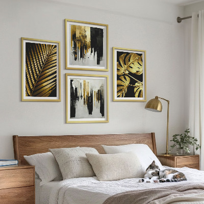 Multi-piece wall decor set Monstera palm leaves abstract