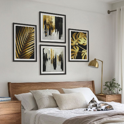 Multi-piece wall decor set Monstera palm leaves abstract