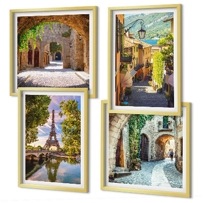 Wall art set Eiffel's Streets Architecture
