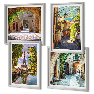 Wall art set Eiffel's Streets Architecture