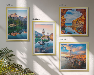 Multi-piece wall decor set Mountain lakes reflection of rocks