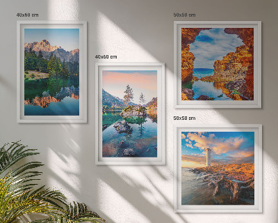 Multi-piece wall decor set Mountain lakes reflection of rocks