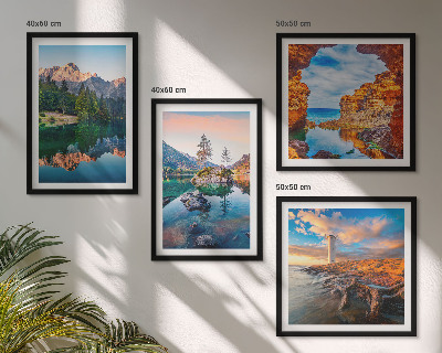 Multi-piece wall decor set Mountain lakes reflection of rocks