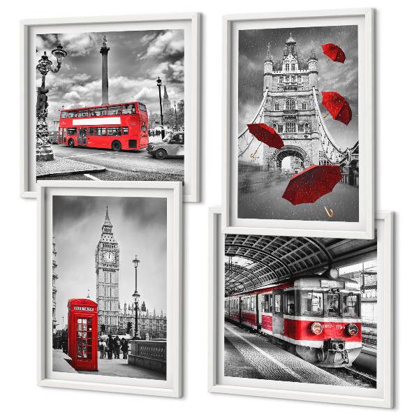 Wall art set Red Accents London