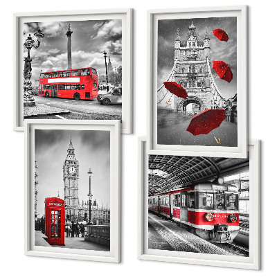 Wall art set Red Accents London
