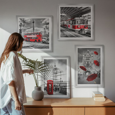 Wall art set Red Accents London