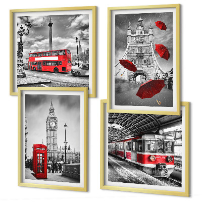 Wall art set Red Accents London