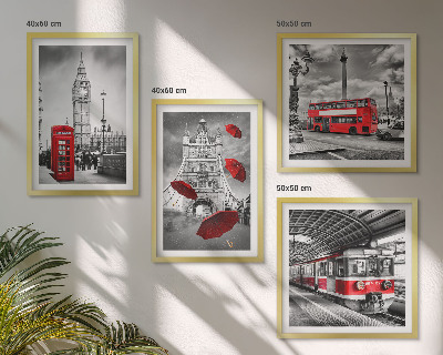 Wall art set Red Accents London