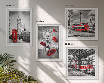 Wall art set Red Accents London