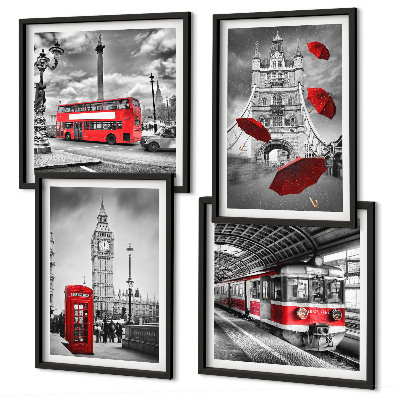 Wall art set Red Accents London