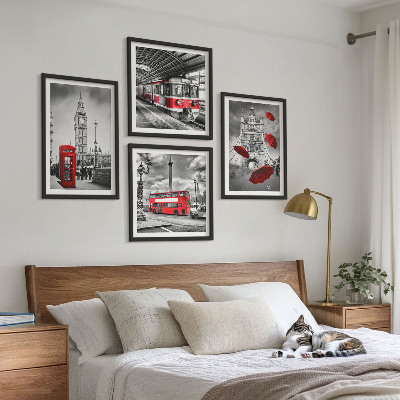 Wall art set Red Accents London