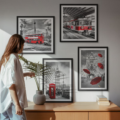 Wall art set Red Accents London
