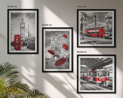 Wall art set Red Accents London