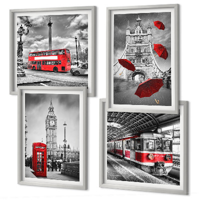 Wall art set Red Accents London