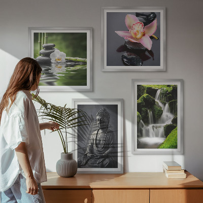 Multi-piece wall decor set ZEN paintings water stones Buddha