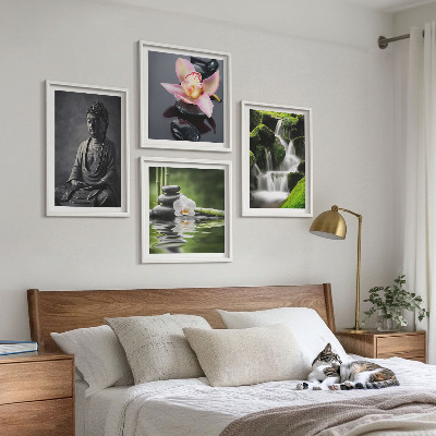 Multi-piece wall decor set ZEN paintings water stones Buddha