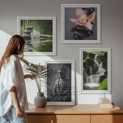 Multi-piece wall decor set ZEN paintings water stones Buddha