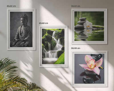 Multi-piece wall decor set ZEN paintings water stones Buddha