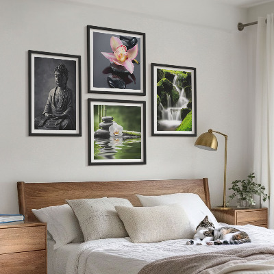 Multi-piece wall decor set ZEN paintings water stones Buddha