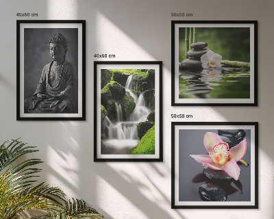 Multi-piece wall decor set ZEN paintings water stones Buddha