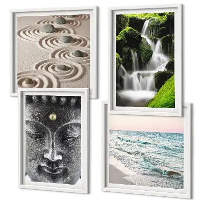 Buddha wall art set the peace of nature theme