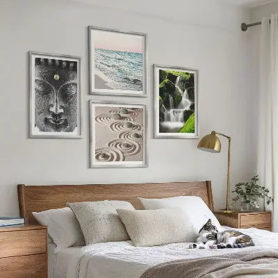 Buddha wall art set the peace of nature theme