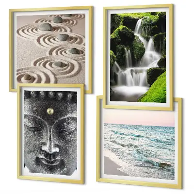 Buddha wall art set the peace of nature theme