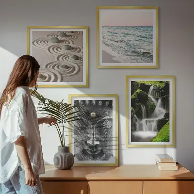 Buddha wall art set the peace of nature theme