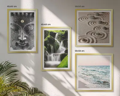 Buddha wall art set the peace of nature theme