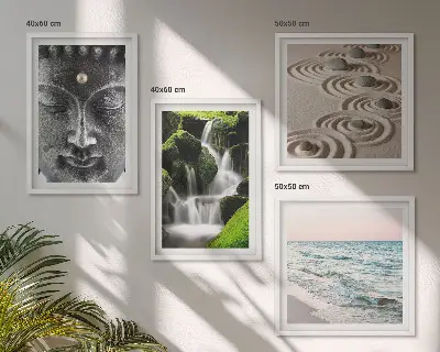 Buddha wall art set the peace of nature theme