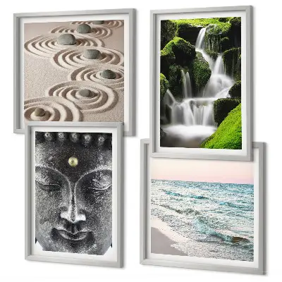 Buddha wall art set the peace of nature theme