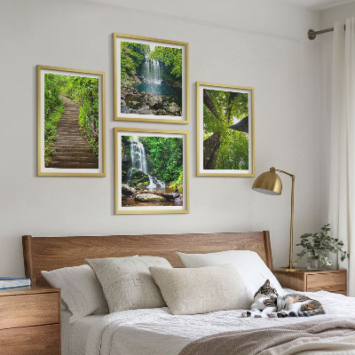 Wall art set Path forest waterfall vegetation