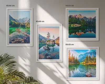 Mountain lakes nature landscape wall art set of 4 pieces