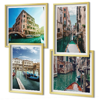 Multi-piece wall decor set Venice canals architecture