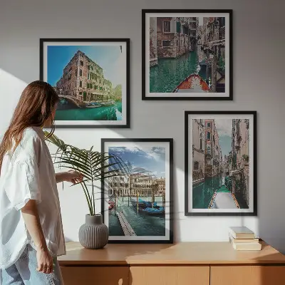 Venice canals architecture wall art multi-piece wall decor set