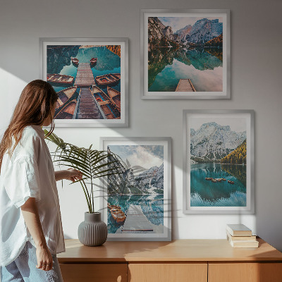 Multi-piece wall decor set Lake, bridges, mountains