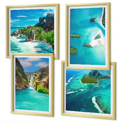 Wall art set Tropical turquoise islands