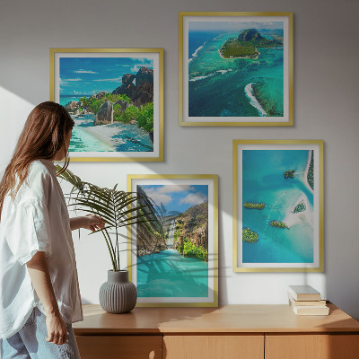 Wall art set Tropical turquoise islands